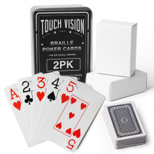 BozenTek 2PK Braille Spielkarten für Blinde - Die besten Geschenke für blinde Erwachsene, Braille Poker für Spiele