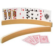 Soporte de Tarjetas de Madera Curvados de 14", Juego de Dos, Acabado Natural