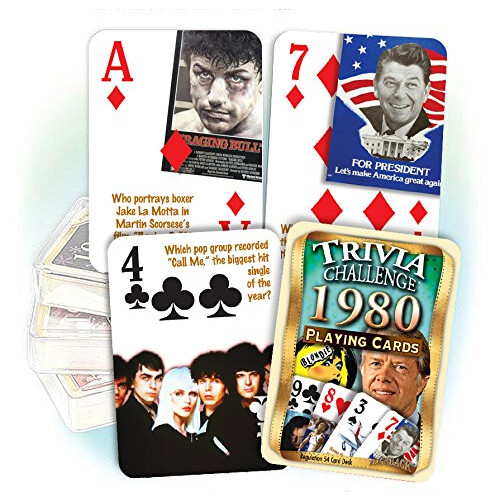 Flickback 1980 Trivia Spielkarten für Geburtstag oder Jubiläum