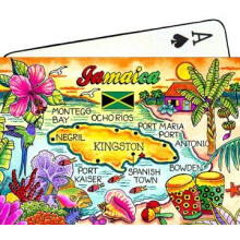 World By Shotglass Jamaica Map Verzamel Souvenir Speelkaarten