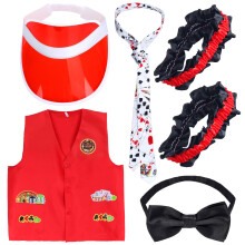 Ensemble de gilet de croupier Yewong avec chapeau, nœud papillon, cravate et brassard