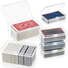 Gansita Boîte de Rangement pour Cartes à Jouer Set de 6, Cases en Plastique Transparent avec Fermeture à Snap