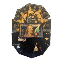 blinkee 100 Dollar Schein Schwarz Gold Silber 24k Vergoldete Pokerkarten