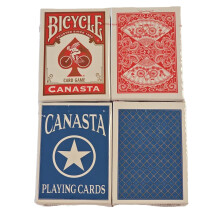 4er Set Bicycle Canasta Spielkarten 2 Rot & 2 Blau