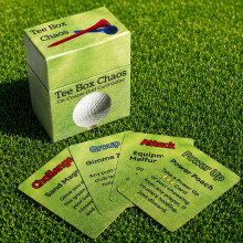 Tee Box Chaos Golf Card Game - 18 Holes of Fun, Waterproof Golf Cards for Golfers, Golf Gifts for Men, Golf Accessories & Gag Gifts