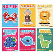 Floatlive Kinder Kartenspiele Set, 6 Decks, Go Fish, Old Maid, Crazy Eights, Memory Match, Slap Jack, War