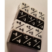 12x Dobbelstenen Counters/Wit +1/+1 & Zwart -1/-1 / voor Magic: The Gathering en andere spellen