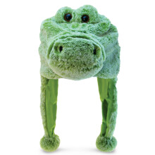 DolliBu Plüsch-Alligator-Hut - Superweicher Tier-Winterbeanie mit Ohrenklappen für Kinder