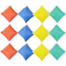 GSi Kinder Spielgeräte - Mini-Bohnensäcke Baumwolle/Nylon 12er Pack & Regenbogen Spielschirm