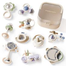 ZIYOSTAR Baby Rammelaars & Bijtringen Set, Makkelijk Vasthouden Sensory Speelgoed, Cadeau voor Pasgeborenen