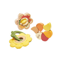 Hape x The Met Kunstzinnige Bloemen Rammelaar Trio Set - 3-delige Baby Sensory Toy Set met Bijtring