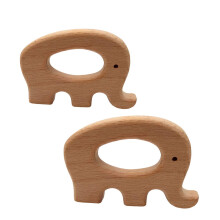 2 stuks Natuurlijke Houten Olifant Montessori Speelgoed Pendant Van Pure Beukenhout