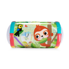 Bright Starts Roll-Along Rainforest Baby Toy, Push & Crawl Activity Toy with Rattle Balls, Portable Travel Roller Toy for Infants & Toddlers, Unisex,