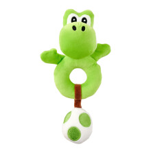 Simba My Mario Baby Yoshi Pluche Grabber met Rammelaar - Zachte Sensory Ring Speelgoed voor Baby's