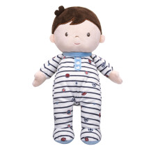 Baby Starters Little Me Pluche 11 inch Jongenspop met Rammelaar, Oliver (Sportprint, Blauw)