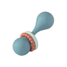 Mary Meyer Baby Rammelaar Simply Silicone Bijtring, 5-Inches, Slate Blue