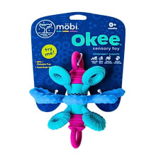 Mobi Games Okee Baby Sensory Ball, Twist, Pull, Push & Chew Baby Sensory Toys for Babies 0+ Months, Food-Grade Silicone, Bright Colorful Textures, Mot