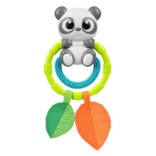 Chicco Sonaglio Panda con Anelli Morbidi per Denti per Bambini, Facile da Impugnare, Sviluppa Attività Manuali e Visive