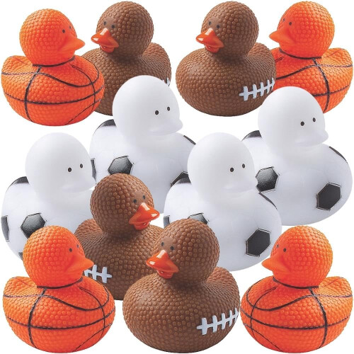 Fun Express Sportbal Rubber Ducky's - Speelgoed - 12 Stuks