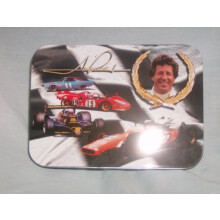 Mario Andretti een Legende in Racen Verzamelkaarten in Blik