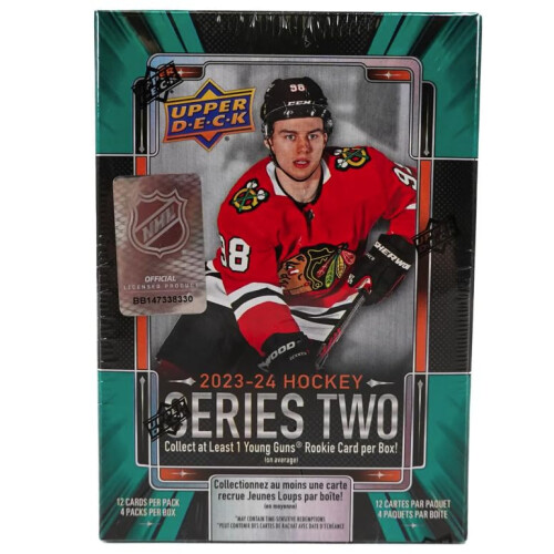 TSV 2023/24 Upper Deck Serie 2 Hockey Blaster Box 4 Packs, 12 Karten pro Pack