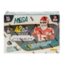 2025 Panini NFL Football Prizm Trading Card Hobby Mega Box (Paarse Pulsar Prizms)