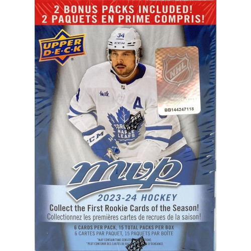 Upper Deck 2023-24 MVP Hockey Blaster Box (15 Päckchen Hockeykarten)