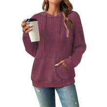 Damen Kapuzenpullover Locker Gestreift Rot Größe L Modisch — damen hoodie gestreift, roter pullover damen