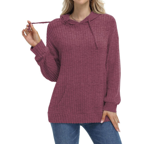 Damen Kapuzenpullover Locker Gestreift Rot Größe L Modisch — damen hoodie gestreift, roter pullover damen 1