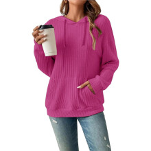 Damen Kapuzenpullover Gestreift Locker Bequem Rot Größe XL — hoodie damen oversized, langarmshirt mit kapuze