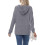 Damen Kapuzenpullover Locker Gestreift Langarm Grau Größe XL — hoodie damen oversized, gestreifter pullover damen 4