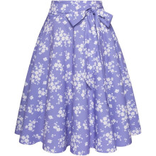Midi Rock Retro Ausgestellt Elegant Vintage Violett M — damenrock blumenmuster, a-linien rock knielang