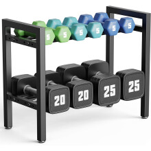 2 Tier Dumbbell Rack Storage Stand Weight Wide Home Gym Fitnes Kettlebell Shelf