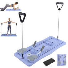Ab Roller Board, Multifunctional Pilates Reformer Machine, Abdominal Board Core Trainer with Resistance Trainer, Portable Pilates for Home Gym