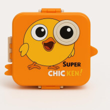 Set de Boîtes à Lunch pour Enfants Xpandio, Inox, Compartimenté, Design Animaux Mignons, Étanche (Poulet - Couleur Aléatoire)