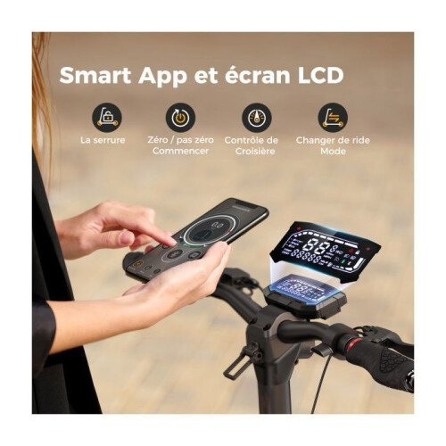 Trottinette Elétrica ISCOOTER iX7pro 1000W*2 48V17.5Ah Autonomia 80km Pneus 10 Polegadas 150 kg Com Tela LCD e Bolsa 2