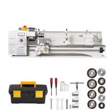 Torno de Metales de Banco 220x762 mm 1100 W-Duoku-con Velocidad Ajustable, Adecuado para Torneado, Perforación, Moleteado y Roscado Métrico