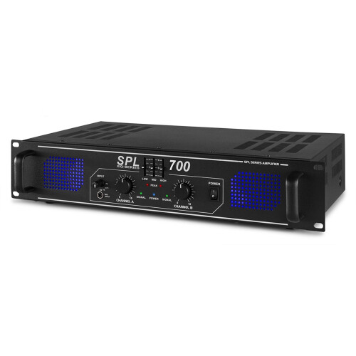 Skytec SPL 700W Power Amplifier for Mobile DJ and PA Systems - RCA Aux Inputs 1