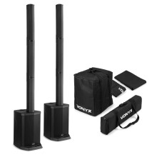Vonyx VX808 Active Column Line Array Speaker System with Bluetooth & Bags (Pair)