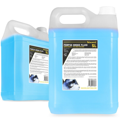2x Beamz Smoke Machine Fluid High Quality 5 Litre Blue Liquid