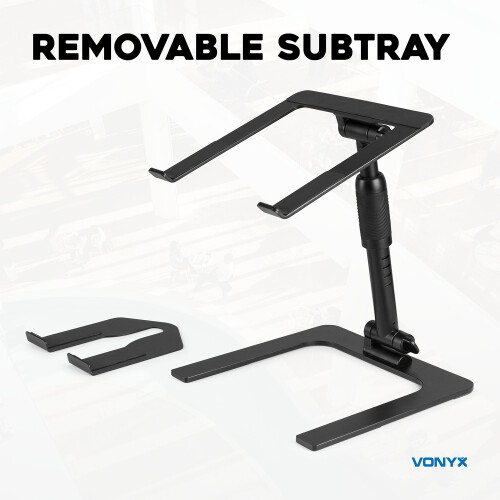 Vonyx DJLC2 Adjustable DJ Laptop Stand - Portable DJ Controller Stand 2