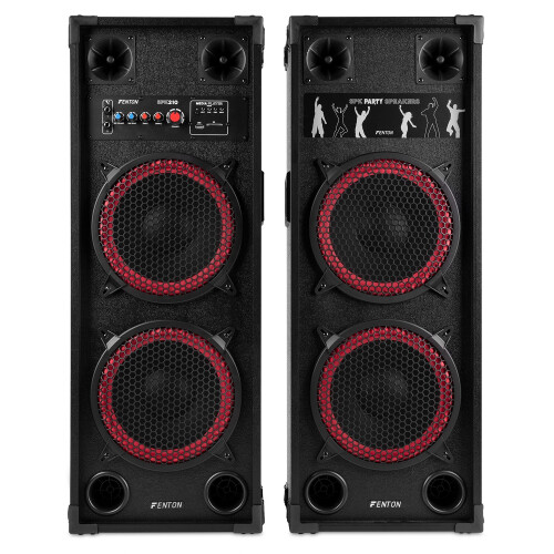 Fenton SPK-210 2x 10" Bluetooth Karaoke Party Speaker System with Microphones 2