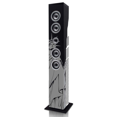 Bluetooth-Turmlautsprecher, USB/SD/AUX, FM-Radio, LCD-Bildschirm