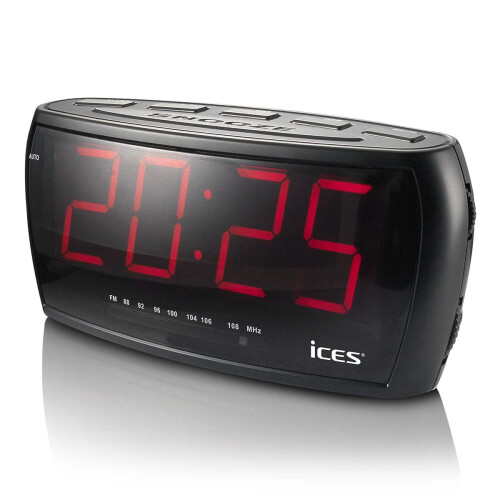 FM-Radiowecker mit großem LED-Display und Doppelalarm