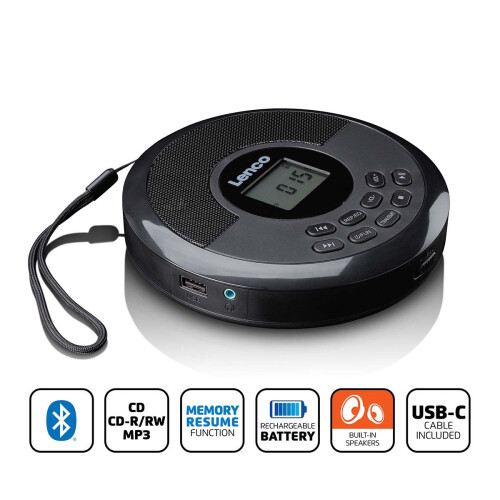 Bluetooth Discman mit eingebauten Lautsprechern und USB-Wiedergabe 1