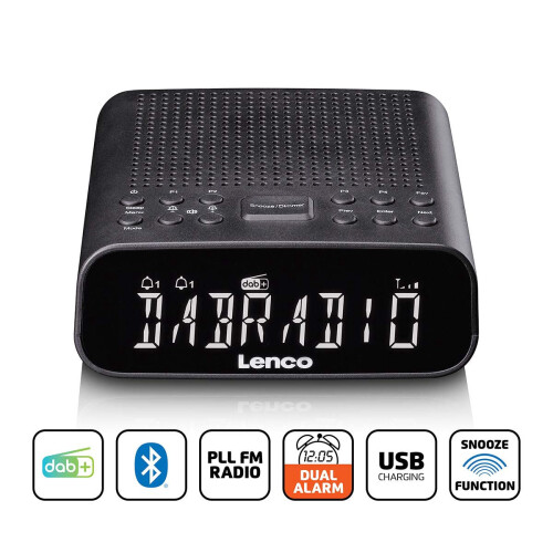 DAB+/FM-Radiowecker mit Bluetooth und dimmbarem LCD-Display 1