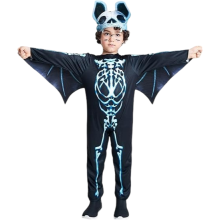 Jungen Skelett Fledermaus Kostüm Halloween Verkleidung 128 cm — kinderkostüm halloween, gruselkostüm jungen
