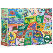 eeBoo Puzzle Géant de 20 Pièces - Alphabet Dinosaure, Puzzles pour Enfants, Grandes Pièces pour Développer les Compétences Motrices