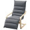 Curved Wooden Accent Chair, with Adjustable Footrest - Drak Grey 2