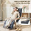Curved Wooden Accent Chair, with Adjustable Footrest - Drak Grey 8